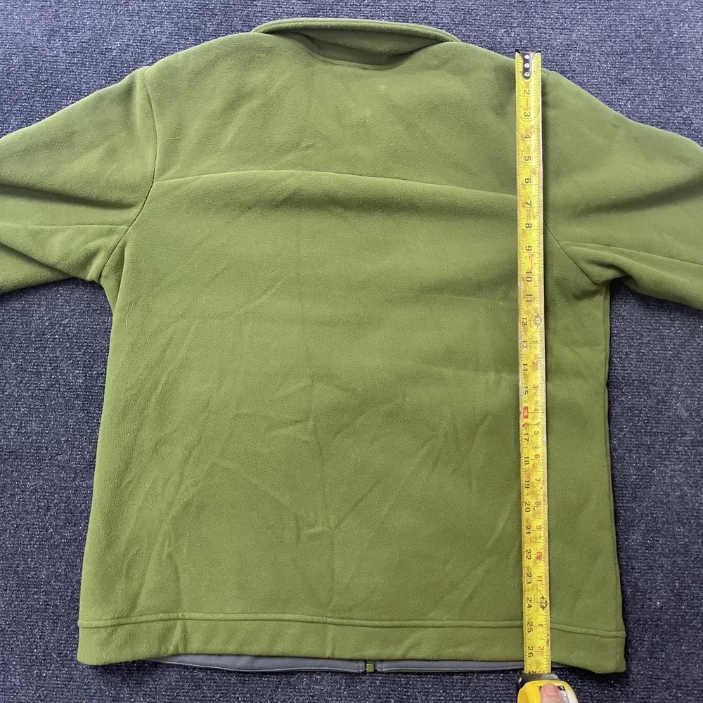 The North Face Jacket Mens Large Green Gray Fleece Full Zip Sherpa Lined Pockets